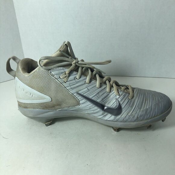 Nike Cleats Baseball Men's Size 12 Mike Trout Max Air Gray White Metal READ B4 - Picture 12 of 16